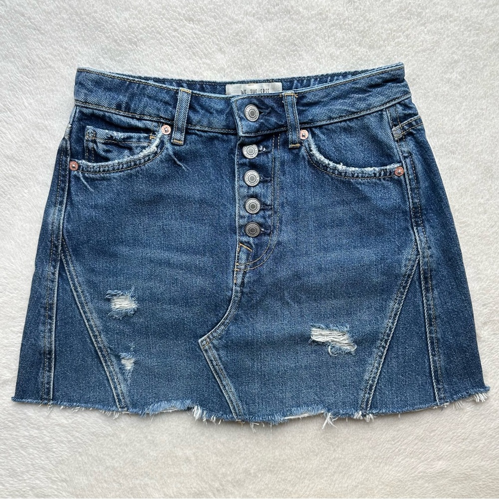 Free People We The Free Harvey Denim Mini Skirt Distressed Jean OB826306 24